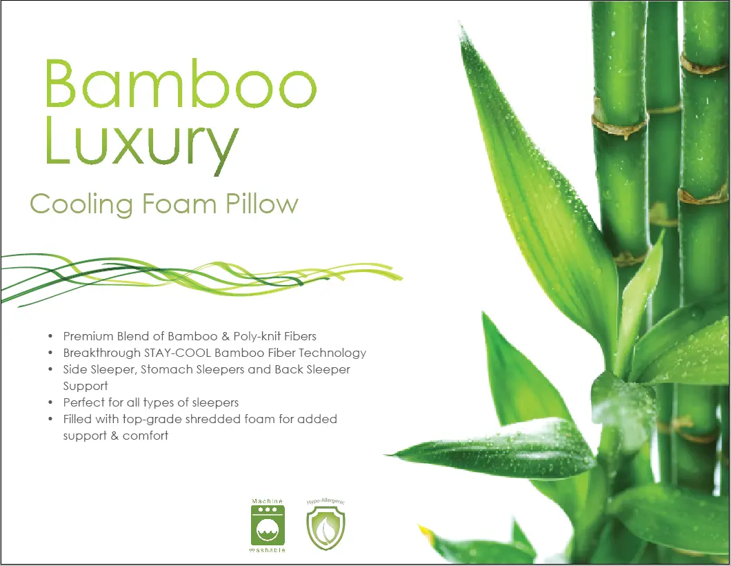 Bamboo Knit Fabric Shredded Memory Foam Pillow