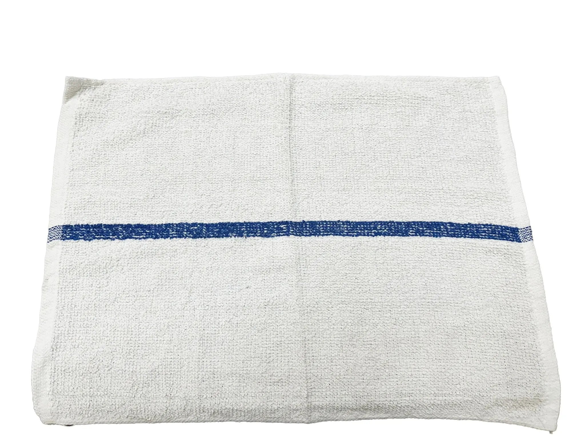 Durawrap Stripe 100% Cotton Towels 24" x 48" - 8.00 LB (Case of 24) / Navy Blue