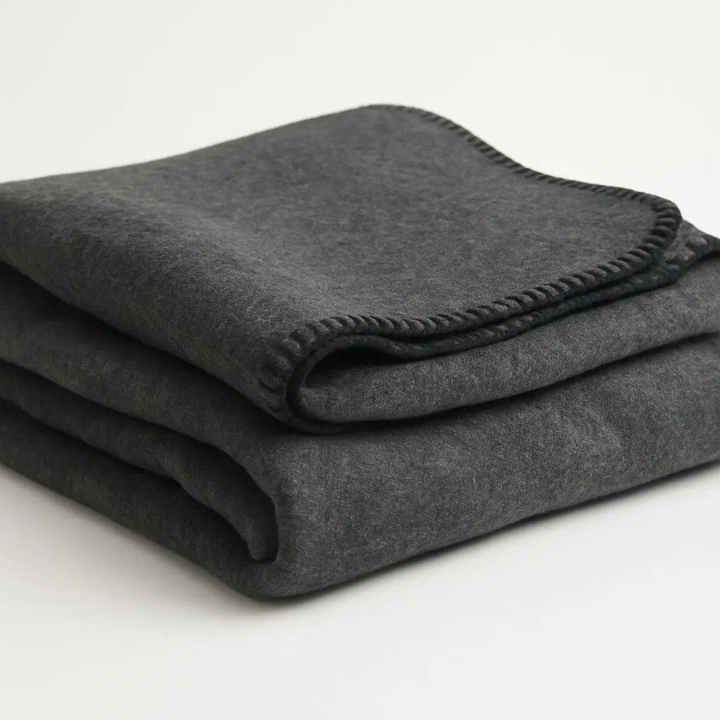 Case of Durable Wool Blend Blanket in Grey – Designed for High - Volume Use (Case of 15) - The Linen Factory Wholesale