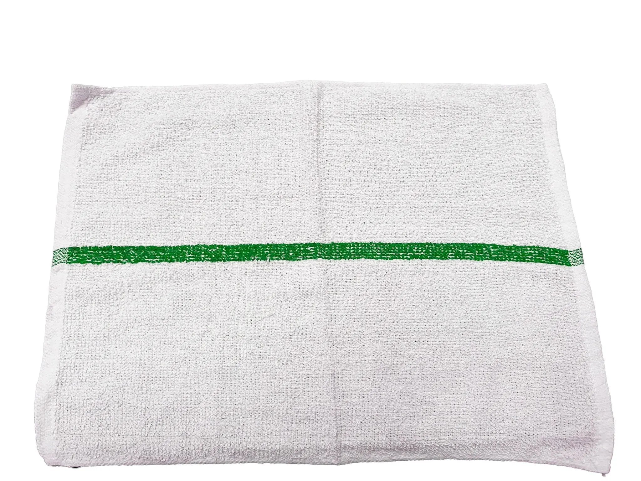 Durawrap Stripe 100% Cotton Towels  24" x 48" - 7.50 LB (Case of 24) / Green