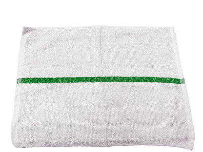 Durawrap Stripe 100% Cotton Towels  24" x 48" - 7.50 LB (Case of 24) / Green
