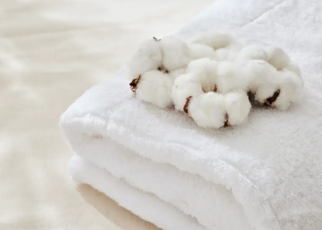 Cotton on white towels