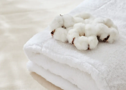 Cotton on white towels