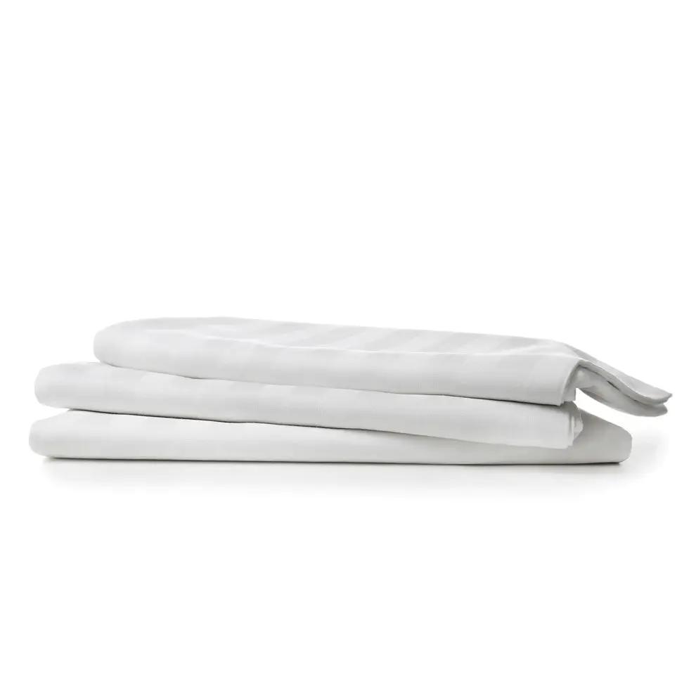 Luxe Collection Fitted Sheet (Dozen) - Vacation Rental  White Stripe / King - 78" x 80" x 15"